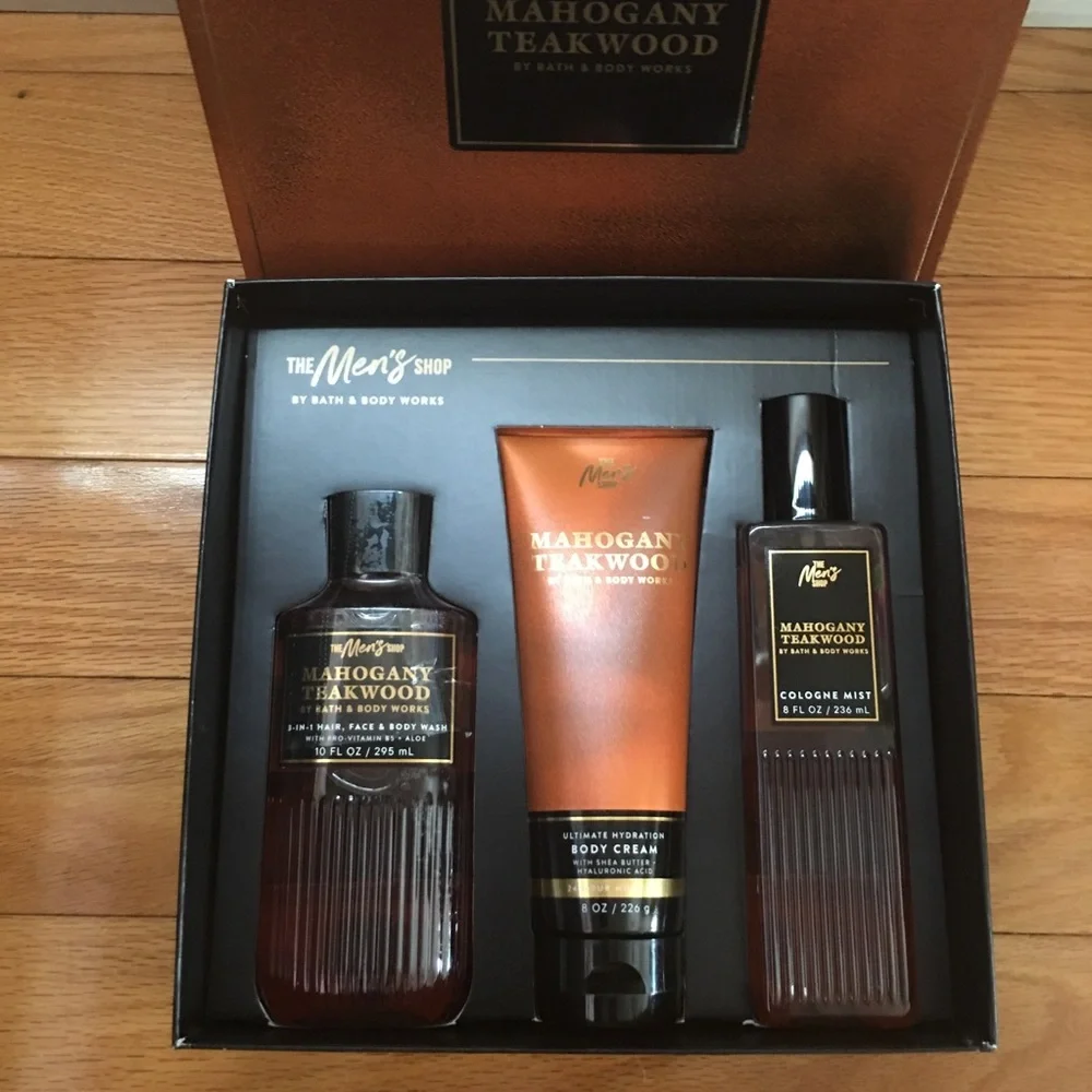 Bath & Body Works Mahogany Teakwood Grooming 3Piece Mens Set - Brown/ Orange